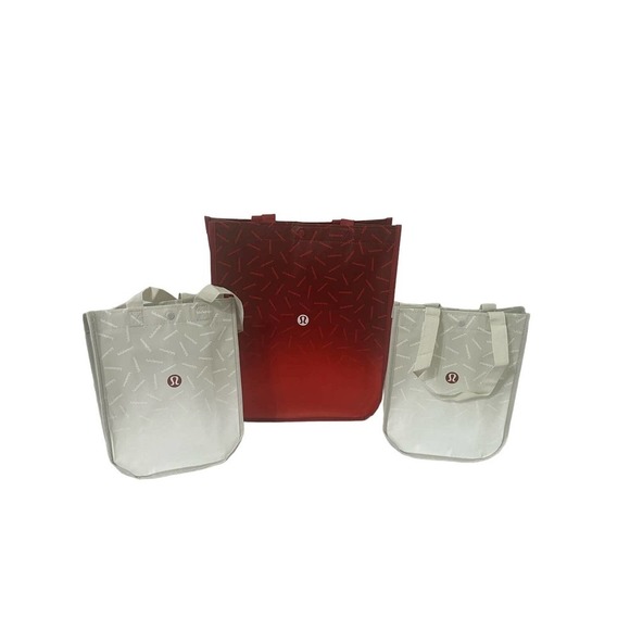 lululemon athletica Handbags - Lululemon New Reusable Tote Bag with Snap Set of 3